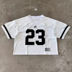 26-27 OEM Support White Black Cropped American Football Jersey S-5XL