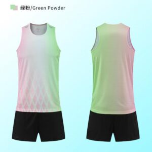 OEM Custom Green Pink Athletics Attire Set