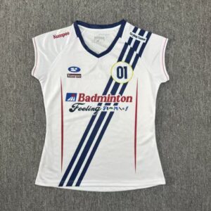26-27 OEM Support White Blue Red Badminton Shirt S-5XL