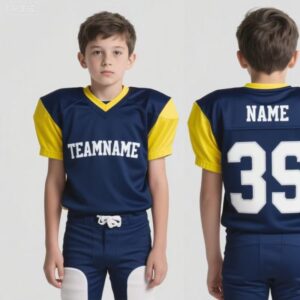 26-27 OEM Support Navy Blue Yellow American Football Uniform S-5XL
