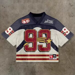 26-27 OEM Support Navy Blue White Red American Football Jersey S-5XL