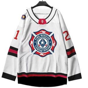 OEM Custom Fire Rescue Hockey Jersey Long Sleeve Ice Hockey Uniform