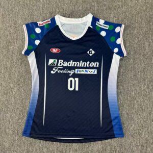 26-27 OEM Support Navy Blue Blue White Badminton Shirt S-5XL