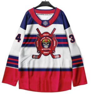 OEM White Red Blue Custom Ice Hockey Jersey