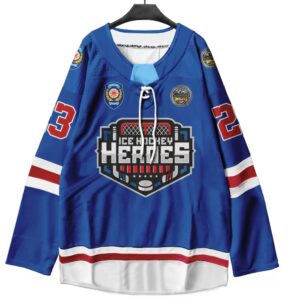 OEM Royal Blue White Red Ice Hockey Jersey