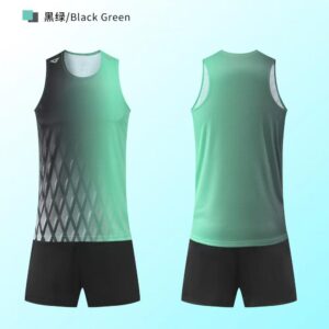 OEM Custom Black Green Athletics Attire Set