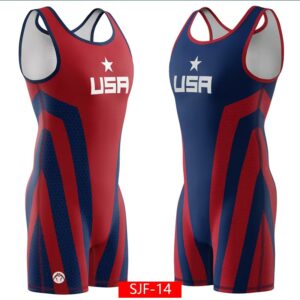 OEM Red Navy USA Wrestling Singlet