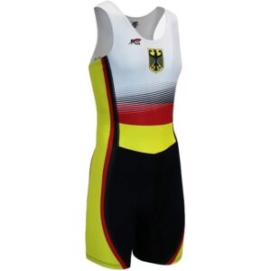 OEM White Black Yellow Wrestling Singlet