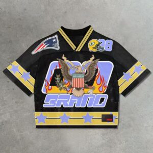 26-27 OEM Support Black Yellow Cropped American Football Jersey S-5XL